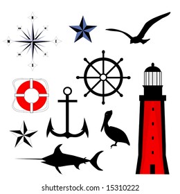 Vector Nautical Set is hand drawn original artwork.