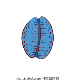 Vector nautilus shel isolated hand drawn icon design template element