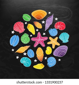 Vector nautilus shell background template card