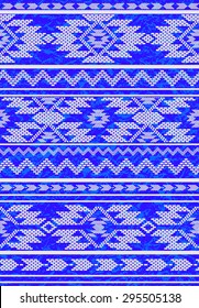 Vector Navajo tribal seamless pattern. Geometrical woven elements. 