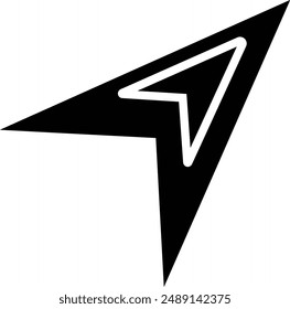 Vector navigation arrow icon. compass icons. Map Pinpoint, GPS, Navigational Compass, Distance Marker, direction arrows elements. isolated on transparent background, used for App, Web, Print.