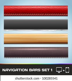 Vector Navigation Bars For Web And Mobile Set1