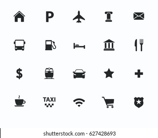 Vector navigation, direction, maps, traffic icons set 