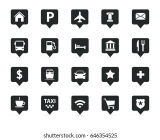 Vector navigation, direction, maps, traffic icons set 