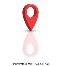 Vector navigation marker on a transparent background. Location point png, red navigation marker png. Navigation application.