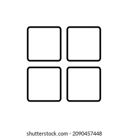 Vector navigation menu UI icon. Four squares icon. Signs and symbols collection icon for web site design, logo, app, UI isolated on white background