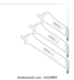 Vector navigation  tape with cursor of hand