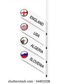 Vector navigation template with flags - set 3