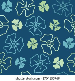Vector navy blue abstract flowers seamless pattern  perfect for fabric, textile, wallpaper, gift paper, scrapbook