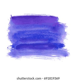 Vector navy blue, indigo watercolor texture background, dry brush stains, strokes, spots isolated on white. Abstract artistic frame, place for text or logo. Acrylic hand painted gradient backdrop