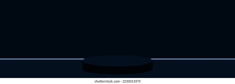 Vector navy round podium, pedestal or platform, background for cosmetic product presentation. 3d podium. Advertising place. Blank product stand background in pastel colors