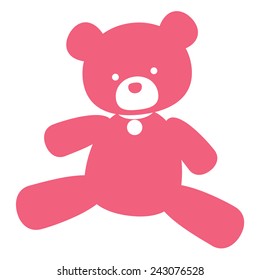 vector neat picture pink bear - for signs, logos and stamping