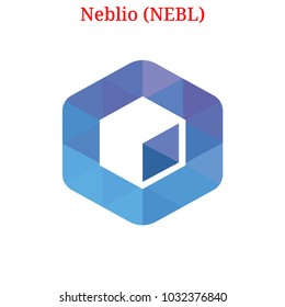 Vector Neblio (NEBL) digital cryptocurrency logo. Neblio (NEBL) icon. Vector illustration isolated on white background.