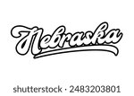 Vector Nebraska text typography design for tshirt hoodie baseball cap jacket and other uses vector	

