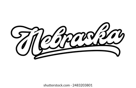 Vector Nebraska text typography design for tshirt hoodie baseball cap jacket and other uses vector	
