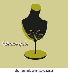 vector neck mannequin for jewelry and collars