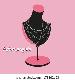 vector neck mannequin for jewelry and collars