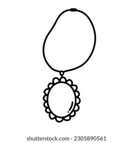 vector of necklace , hand drawing of necklace , doodle necklace