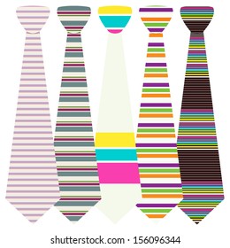 Vector Neckties Set ( Horizontal stripes design ) 