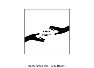 Vector  need help concept illustration with hands