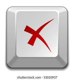 vector negative checkmark key