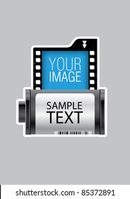 Vector negative photo film roll