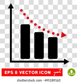 Vector Negative Trend EPS vector pictogram. Illustration style is flat iconic bicolor intensive red and black symbol on a transparent background.