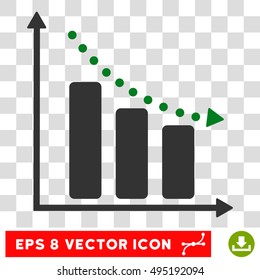 Vector Negative Trend EPS vector pictograph. Illustration style is flat iconic bicolor green and gray symbol on a transparent background.