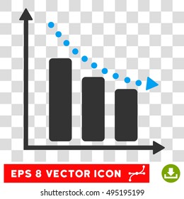 Vector Negative Trend EPS vector pictograph. Illustration style is flat iconic bicolor blue and gray symbol on a transparent background.