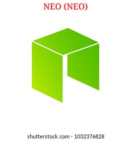 Vector NEO (NEO) digital cryptocurrency logo. NEO (NEO) icon. Vector illustration isolated on white background.