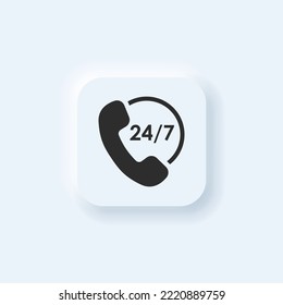 Vector neomorphic style Customer Call Support button for UI design