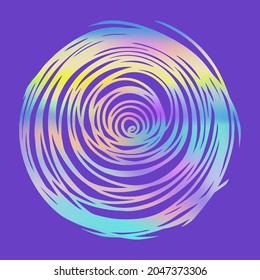 Vector Neon Abstract Round Colourful Background. Doodle Circle in Hand Drawn Style. Template for Social Media Design, Posters.