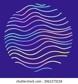 Vector Neon Abstract Round Colourful Background. Doodle Circle in Hand Drawn Style. Template for Social Media Design, Posters.