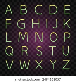 Vector of neon alphabet and font.