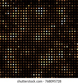 Vector neon background. Digital glowing effect. Golden shining abstract background. Vector design with glitter effect. Disco party template.