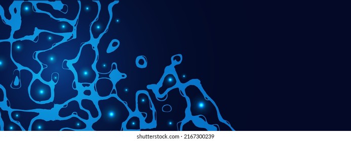 Vector neon background frame. Design chaotic circles, lines, smoke rings. Glow stars. Lightning texture, energy flows. Wave connections. Artificial intelligence. Poster technology, medicine, business.