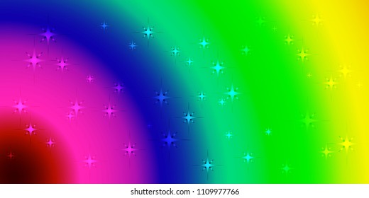 Vector neon background with rainbow circles. For the design of space themes or postcards.