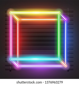 Vector of neon banner design.