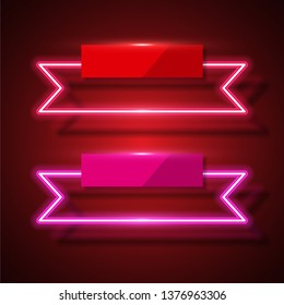 Vector of neon banner design.