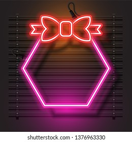 Vector of neon banner design.