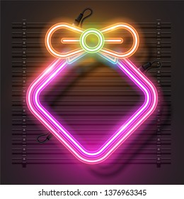 Vector of neon banner design.