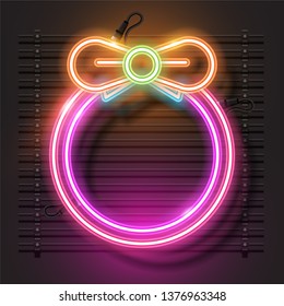 Vector of neon banner design.