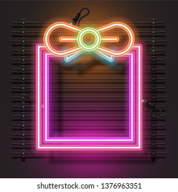 Vector of neon banner design.
