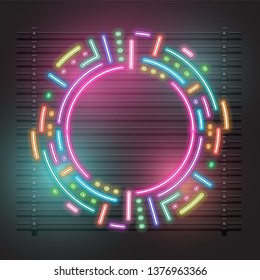 Vector of neon banner design.