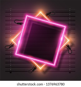 Vector of neon banner design.