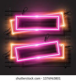 Vector of neon banner design.