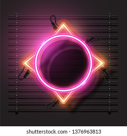 Vector of neon banner design.