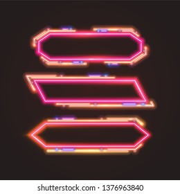 Vector of neon banner design.