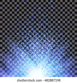Vector neon blue glitter particles background effect for luxury greeting rich 