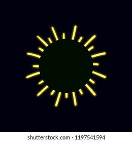 Vector Neon Bright Sunshine, Retro Shine Icon, Circle Glowing Frame Template.